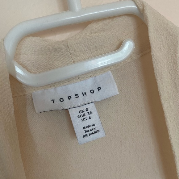 Topshop Cream ivory tie neck blouse - Picture 6 of 9